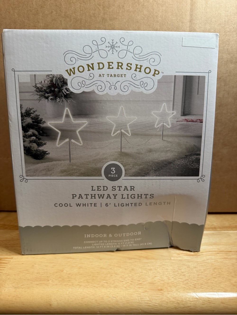 Wondershop White LED Star Pathway Stakes - 3-Pack Damaged Box